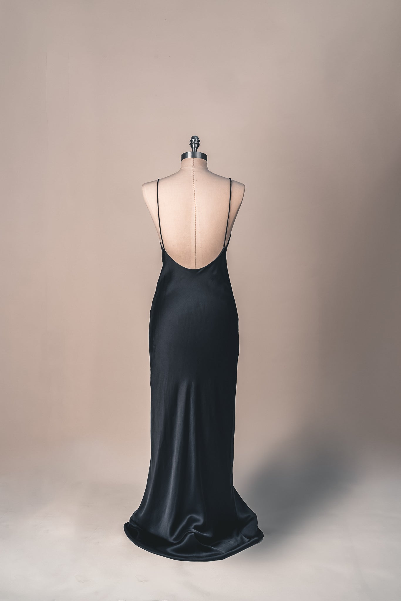 Black Satin High Split Long Prom Gown with Pockets - Xdressy